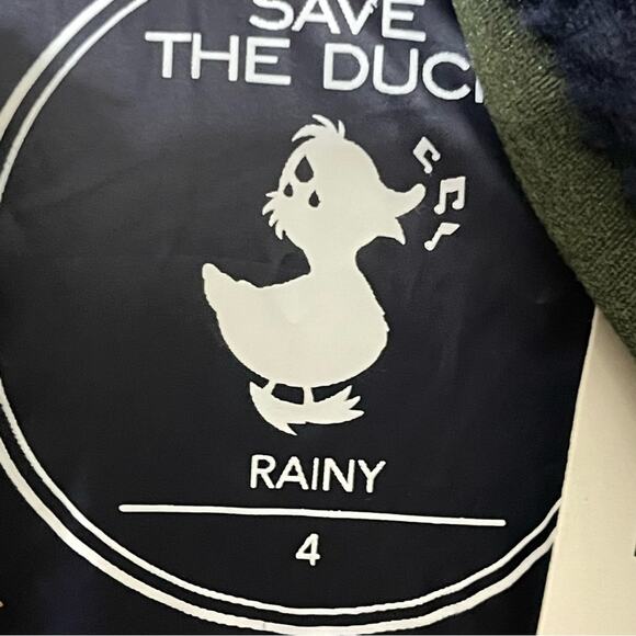 Save The Duck Navy Blue Teddy Fleece Quarter Zip Jacket Hoodie Little Boy 4 NWT - Picture 4 of 5